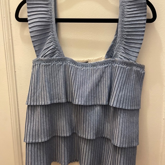 J Crew Blue Layered Tiered Tank Top - Picture 3 of 6